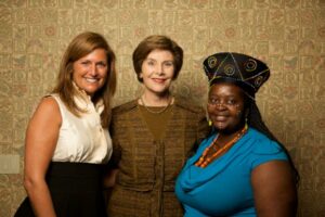 Robin with First Lady Laura Bush and Nozi Samela