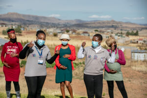 Mentor Mothers with clients in Lesotho