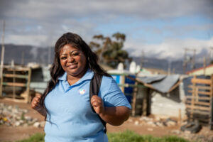Millicent, m2m Spokeswoman and Community Health Worker in Strand, South Africa, working to address non-communicable diseases. 