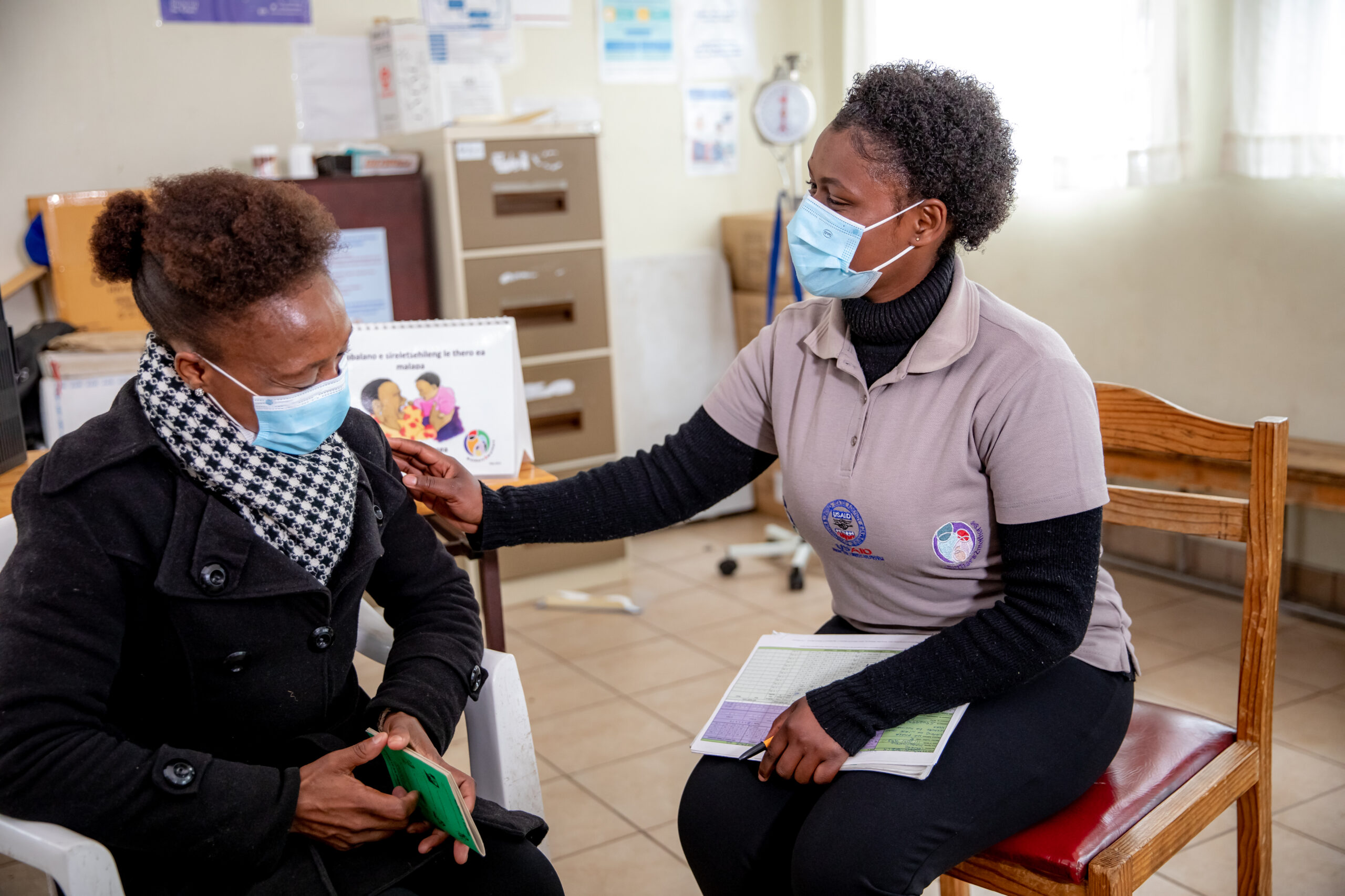 Makeletso And Her Client In A Clinic In Lesotho.
