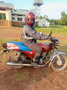 Ruth on her motorbike