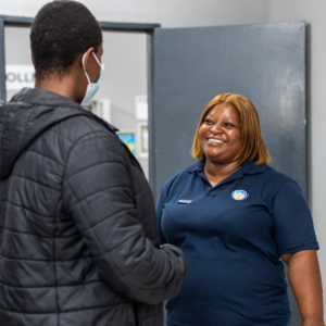 m2m Mentor Mother Millicent with a client