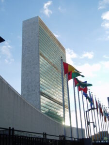 The Headquarters of the United Nations' Secretariat Building in Manhattan, New York